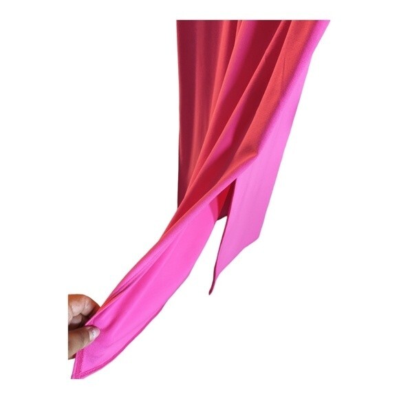 Leith Hot Pink Tie  Barbiecore Front Cutout Midi Plus Dress size 1X - Picture 9 of 13